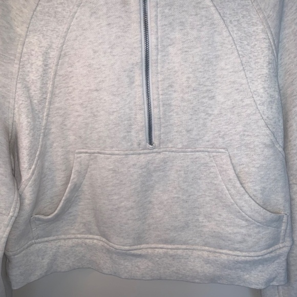 Lululemon Scuba Oversized 1/2 Zip Hoodie Heathered Core Ultra Light Grey - Picture 10 of 14
